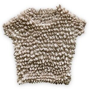 Vintage Y2K Popcorn Bubble Shirt Champagne Cream